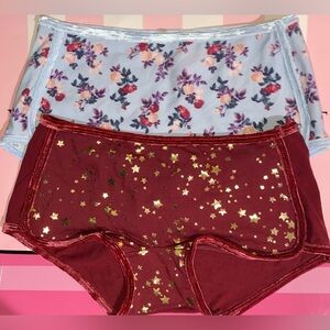 2 VS PINK velvet Shortie panty bundle Victoria’s Secret Pink panties boyshorts